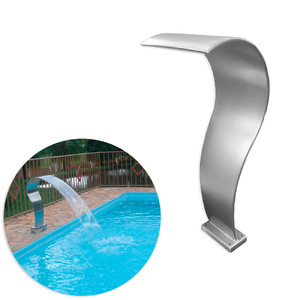Cascata Para Piscina High Tech Media Em Aco Inox Lamina D Agua 400 Mm Leroy Merlin