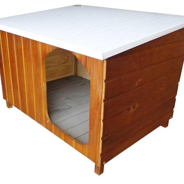 Casinha Cachorro 1 Água Em Madeira - Grande - Cerejeira