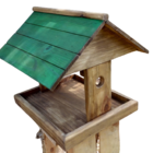 Casinha Comedouro Para Pássaros Em  Madeira Rústica Telhado V