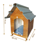 Casinha De Cachorro Telhado Ecológico De Madeira Média N 3