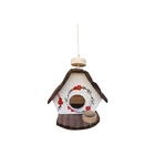 Casinha De Passarinho Com Comedouro Feita De Madeira - Decora