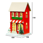 Casinha Decorativa De Natal Com Led Vermelho 17x10x9 Cm F04 -