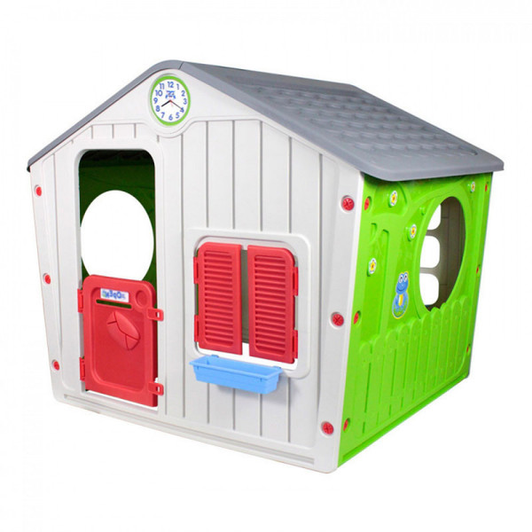 Casinha Infantil Verde Em Plástico Com Janelas E Porta