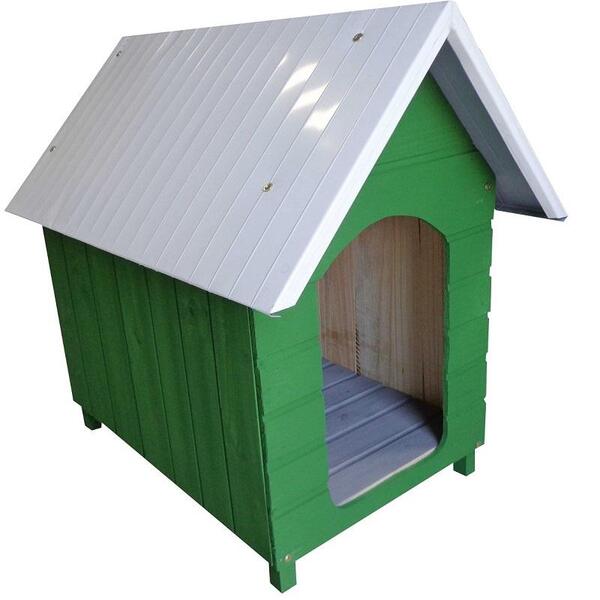 Casinha Para Cachorro - Telhado Galvanizado - Grande - Verde
