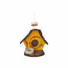 Casinha Para Passarinho Com Comedouro Feita De Madeira - Deco