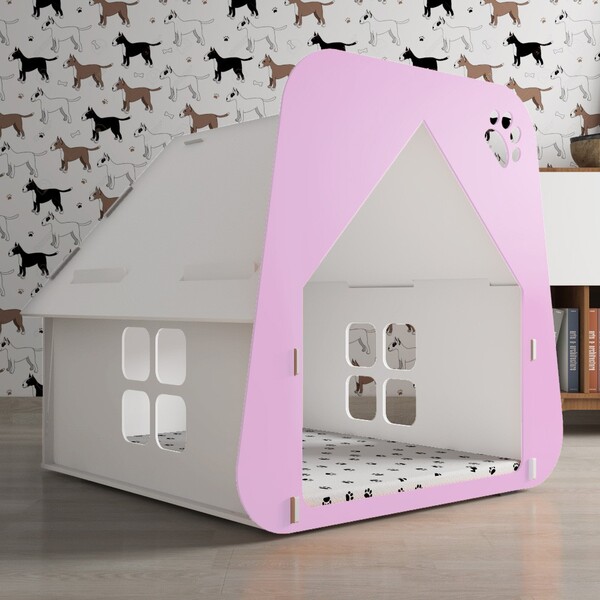 Casinha rosa para cachorro clearance