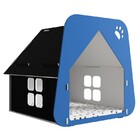 Casinha Pet Cachorro/gato Preto E Azul - Tamanho P