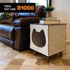 Casinha Toca Cat Line Pet Gato Premium Mdf Com Comedouro Inox