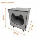 Casinha Toca Cat Line Pet Gato Premium Mdf Com Comedouro Inox