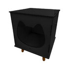 Casinha Toca Para Gatos Preto Acetinado Pés Palito Castanho -