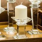 Castiçal 10x9x9cm Cristal Transparente