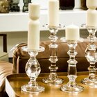 Castiçal 20x11x11cm Vidro Transparente