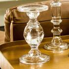 Castiçal 20x11x11cm Vidro Transparente