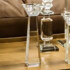 Castiçal 21x6x6cm Cristal Transparente