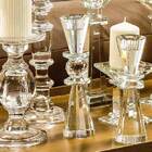 Castiçal 23x5x5cm Cristal Transparente