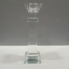 Castiçal 24x6x6cm Cristal Transparente