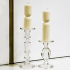 Castiçal 29x11x11cm Vidro Transparente