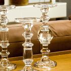 Castiçal 30x11x11cm Vidro Transparente