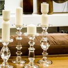 Castiçal 30x11x11cm Vidro Transparente