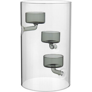 Foto de Castiçal 3 Velas Borossilicato 10x12x12cm Decorativo Porta Ve