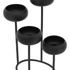 Castiçal 4 Velas Metal 33x26x26cm Preto Decorativo Porta Vela