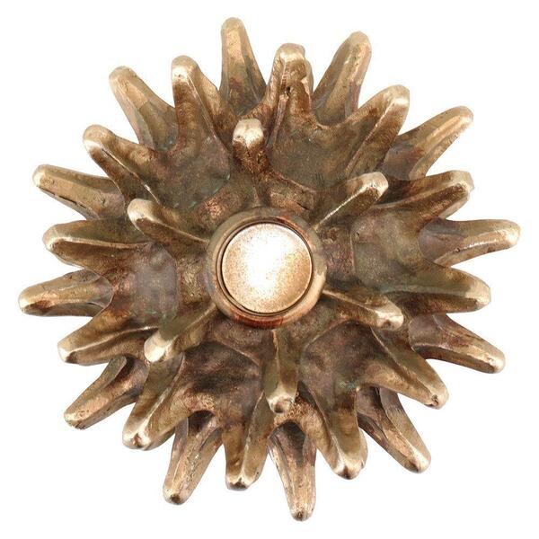 Castiçal Barroco Em Resina Bronze Decorativo Casa 11x12x12cm