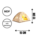 Castiçal Camping Com Vela Eletrônica - Marrom