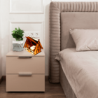 Castiçal Casa Com Vela Eletrônica - Marrom