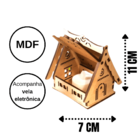 Castiçal Casa Com Vela Eletrônica - Marrom