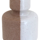 Castiçal Cerâmica 16x12x12cm Bege Decorativo Porta Vela