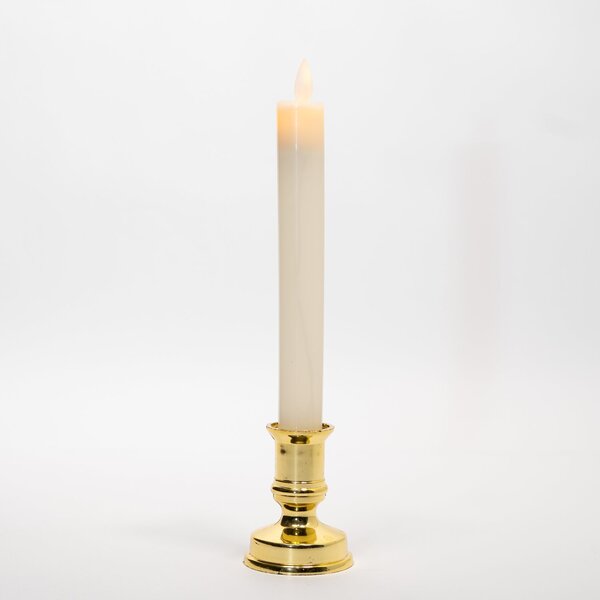 Castiçal Com Vela Elétrica 2 Peças Decoração Natalina 25cm