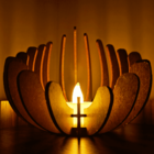 Castiçal Concha Com Vela Eletrônica