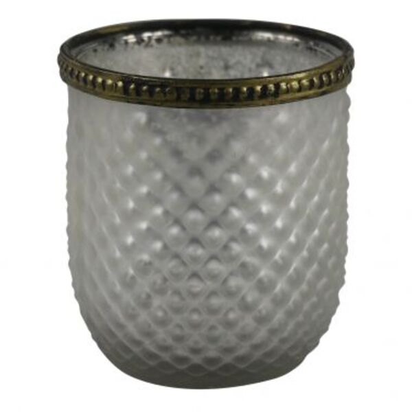 Castical De Metal Dourado E Vidro 8 5cm X 10cm