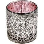 Castiçal De Metal Rosa Barton Decorativo Para Sala 8x8x8cm