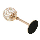 Castiçal De Vela Cristal Dourado 21 Cm