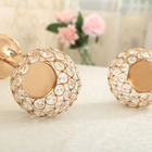 Castiçal De Vela Cristal Dourado 21 Cm