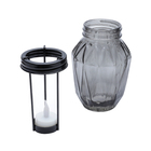 Castiçal De Vidro Cinza Balone Urban