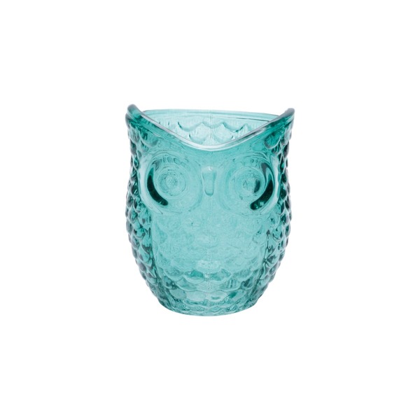 Castiçal De Vidro - Coruja Verde