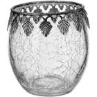 Castiçal De Vidro Transparente Norah Decorativo Sala Luxo