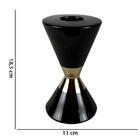 Castical Decorativo Ceramica Preto E Dourado 18 5 Cm - D'rossi