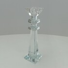 Castiçal Decorativo Porta Vela Cristal 27x7x7cm Transparente