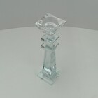 Castiçal Decorativo Porta Vela Cristal 27x7x7cm Transparente