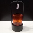 Castiçal Decorativo Porta Vela Home&co Metal 25x10x9cm Âmbar