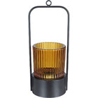 Castiçal Decorativo Porta Vela Home&co Metal 25x10x9cm Âmbar