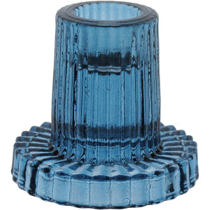 Foto de Castiçal Decorativo Porta Vela Home&co Vidro 6x6x6cm Azul