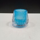 Castiçal Decorativo Porta Vela Home&co Vidro 6x7x7cm Azul
