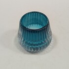 Castiçal Decorativo Porta Vela Home&co Vidro 6x7x7cm Azul