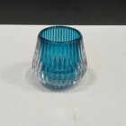 Castiçal Decorativo Porta Vela Home&co Vidro 6x7x7cm Azul