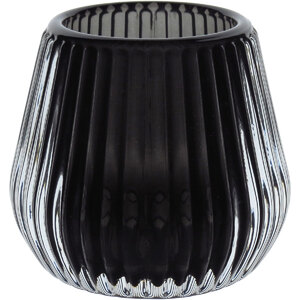 Foto de Castiçal Decorativo Porta Vela Home&co Vidro 6x7x7cm Fume