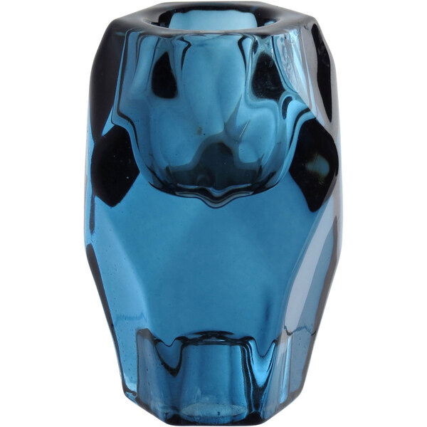 Castiçal Decorativo Porta Vela Home&co Vidro 8x5x5cm Azul